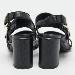 مملوكة مسبقًا Louis Vuitton Black Leather Horizon Sandals Size 37