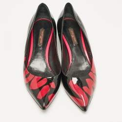 Louis Vuitton Black Patent Leather Graffiti Pointed Toe Pumps Size 35.5