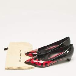 Louis Vuitton Black Patent Leather Graffiti Pointed Toe Pumps Size 35.5