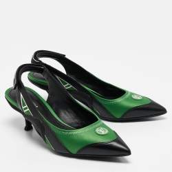 Louis Vuitton Green/Black Leather and Mesh Archlight Pumps Size 36