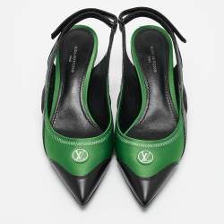 Louis Vuitton Green/Black Leather and Mesh Archlight Pumps Size 36
