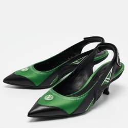 Louis Vuitton Green/Black Leather and Mesh Archlight Pumps Size 36