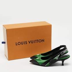 Louis Vuitton Green/Black Leather and Mesh Archlight Pumps Size 36