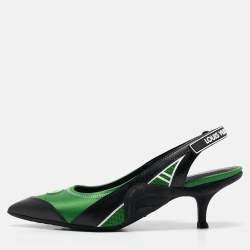 Louis Vuitton Green/Black Leather and Mesh Archlight Pumps Size 36