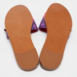 Louis Vuitton Multicolor Monogram Canvas Lock It Flat Slides Size Size 41