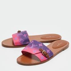 Louis Vuitton Multicolor Monogram Canvas Lock It Flat Slides Size Size 41