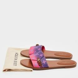 Louis Vuitton Multicolor Monogram Canvas Lock It Flat Slides Size Size 41
