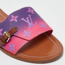 Louis Vuitton Multicolor Monogram Canvas Lock It Flat Slides Size Size 41