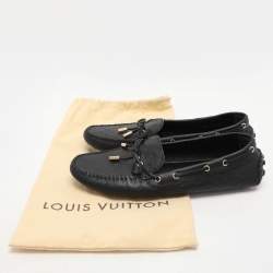 Louis Vuitton Black Monogram Empreinte Leather Gloria Loafers Size 41