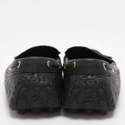 Louis Vuitton Black Monogram Empreinte Leather Gloria Loafers Size 41