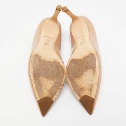 Louis Vuitton Beige Leather Heartbreaker Pointed Toe Pumps Size 38.5