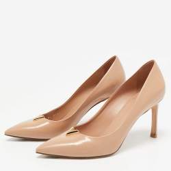 Louis Vuitton Beige Leather Heartbreaker Pointed Toe Pumps Size 38.5