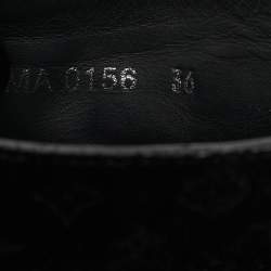 Louis Vuitton Black Monogram Suede Wedge Ankle Boots Size 36