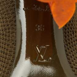 Louis Vuitton Olive Green Monogram Knit Fabric Silhouette Ankle Boots Size 36