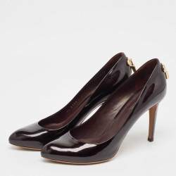 Louis Vuitton Burgundy Patent Leather Oh Really! Platform Pumps Size 38.5