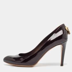 Louis Vuitton Burgundy Patent Leather Oh Really! Platform Pumps Size 38.5