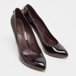 Louis Vuitton Burgundy Patent Leather Oh Really! Platform Pumps Size 38.5