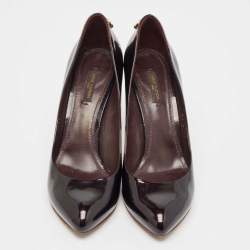 Louis Vuitton Burgundy Patent Leather Oh Really! Platform Pumps Size 38.5