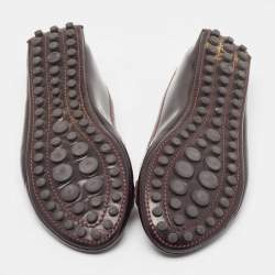 Louis Vuitton Burgundy Patent Leather Oxford Ballet Flats Size 38