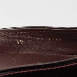 Louis Vuitton Burgundy Patent Leather Oxford Ballet Flats Size 38