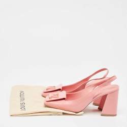 Louis Vuitton Pink Patent Leather Slingback Pumps Size 38