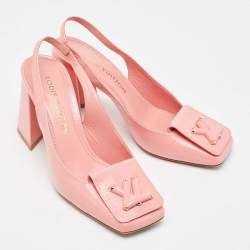 Louis Vuitton Pink Patent Leather Slingback Pumps Size 38