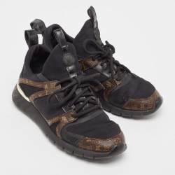Louis Vuitton Black/Brown Fabric and Monogram Canvas Aftergame Sneakers Size 36