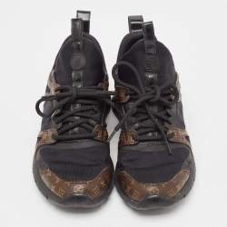 Louis Vuitton Black/Brown Fabric and Monogram Canvas Aftergame Sneakers Size 36