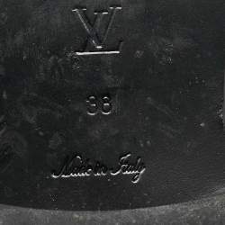 مملوكة مسبقًا Louis Vuitton Black Leather Logo Knee Length Boots Size 38