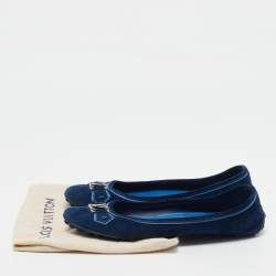 Louis Vuitton Navy Blue Suede Oxford Ballet Flats Size 39