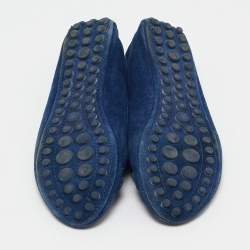 Louis Vuitton Navy Blue Suede Oxford Ballet Flats Size 39