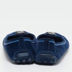 Louis Vuitton Navy Blue Suede Oxford Ballet Flats Size 39