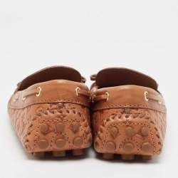 Louis Vuitton Brown Monogram Empreinte Leather Gloria Loafers Size 36.5