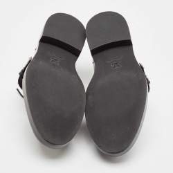 Louis Vuitton Black Glossy Leather Buckle Oxfords Size 38.5