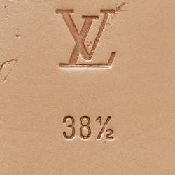 Pre Owned Louis Vuitton Blue Snakeskin and Patent Leather Sunseeker Flat Sandals Size 38.5