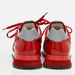 Louis Vuitton Red Patent Leather and Suede Run Away Low Top Sneakers Size 40