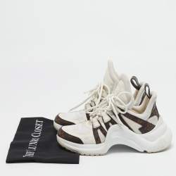 Louis Vuitton White Coated Canvas and Mesh Archlight Low Top Sneakers Size 36