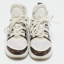 Louis Vuitton White Coated Canvas and Mesh Archlight Low Top Sneakers Size 36