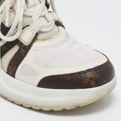 Louis Vuitton White Coated Canvas and Mesh Archlight Low Top Sneakers Size 36