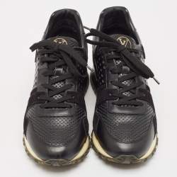 Louis Vuitton Black Leather and Suede Run Away Lace Up Sneakers Size 38