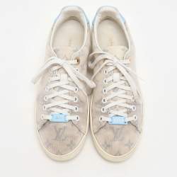 Louis Vuitton White Monogram Technical Mesh Frontrow Sneakers Size 38
