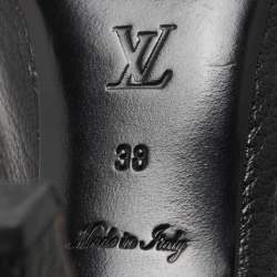Louis Vuitton Black Leather Slide Sandals Size 38