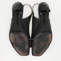 Louis Vuitton Black Leather Slide Sandals Size 38