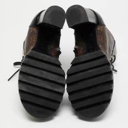 Louis Vuitton Brown/Black Monogram Canvas and Leather Star Trail Ankle Length Boots Size 40