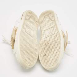 Louis Vuitton White/Gold Leather Frontrow Sneakers Size 36