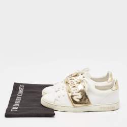 Louis Vuitton White/Gold Leather Frontrow Sneakers Size 36
