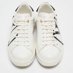 Louis Vuitton White/Black Leather LV Charm Time Out Sneakers Size 38