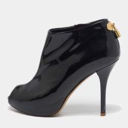 Louis Vuitton Black Patent Leather Oh Really! Boots Size 36