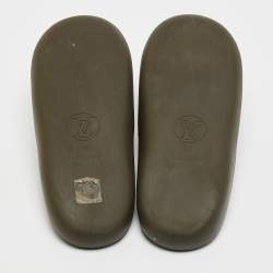 Louis Vuitton Green Green Rubber Sunbath Flat Slides Size 36