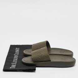 Louis Vuitton Green Green Rubber Sunbath Flat Slides Size 36